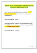 Virginia Home Improvement Contracting Exam  Questions and Answers 2025