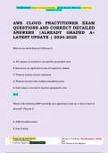 AWS CLOUD PRACTITIONER EXAM QUESTIONS AND CORRECT DETAILED  ANSWERS &vert;ALREADY GRADED A&plus;  LATEST UPDATE &vert; 2024-2025