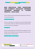 RFD PROTOCOL TEST QUESTIONS  AND CORRECT DETAILED ANSWERS &vert;ALREADY GRADED A&plus; LATEST  UPDATE &vert; 2024-2025RFD PROTOCOL TEST QUESTIONS  AND CORRECT DETAILED ANSWERS &vert;ALREADY GRADED A&plus; LATEST  UPDATE &vert; 2024-2025