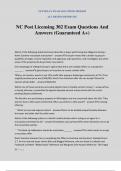 NC Post Licensing 302 Exam Questions And Answers &lpar;Guaranteed A&plus;&rpar;