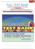 FULL TEST BANK Community and Public Health Nursing Tenth Edition by Cherie Rector Questions And Answers Graded A&plus;     