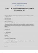 NSCA CSCS Exam Questions And Answers &lpar;Guaranteed A&plus;&rpar;