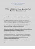 NURS 142 Midterm Exam Questions And Answers &lpar;Guaranteed A&plus;&rpar;