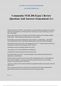 Community NUR 206 Exam 1 Review Questions And Answers &lpar;Guaranteed A&plus;&rpar;