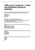 CWB Level 1 Inspector - Codes and Standards &lpar;solved & updated&rpar;&period;