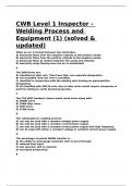 CWB Level 1 Inspector - Welding Process and Equipment &lpar;1&rpar; &lpar;solved & updated&rpar;&period;