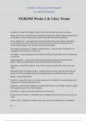 NUR2392 Weeks 1 & 2 Key Terms