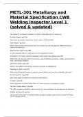 METL-301 Metallurgy and Material Specification CWB Welding Inspector Level 1 &lpar;solved & updated&rpar;&period;