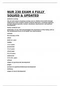 NUR 230 EXAM 4 FULLY SOLVED & UPDATED