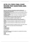 OCTA 231 PEDS FINAL EXAM REVIEW TEST QUESTIONS AND ANSWERS&period;