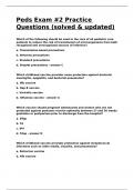 Peds Exam -2 Practice Questions &lpar;solved & updated&rpar;