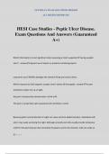 HESI Case Studies - Peptic Ulcer Disease&period; Exam Questions And Answers &lpar;Guaranteed A&plus;&rpar;