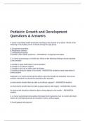 Pediatric Growth and Development Questions & Answers