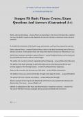 Semper Fit Basic Fitness Course&period; Exam Questions And Answers &lpar;Guaranteed A&plus;&rpar;