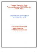 Solutions for Thomas' Calculus Early Transcendentals&comma; 15th Edition by Hass &lpar;All Chapters included&rpar;
