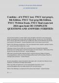 Combine - of 4 TNCC test&period; TNCC test prepA&comma; 8th Edition&comma; TNCC Test prep 8th Edition&comma; TNCC Written Exam&comma; TNCC final exam test 2024 open book OE COMPLETE QUESTIONS AND ANSWERS &lpar;VERIFIED&rpar;