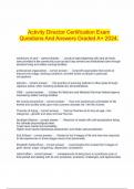 Activity Director Certification Exam Questions And Answers Graded A&plus; 2024&period;