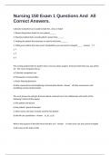 Nursing 150 Exam 1 Questions And  All Correct Answers&period;