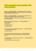 Talent Acquisition exam questions with correct answers