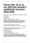 Psych CH9&comma; 10&comma; & 11 nur 448 fully solved & verified for accuracy 2025-2026