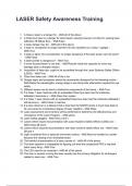 LASER Safety Awareness Training QUESTIONS AND CORRECT DETAILED ANSWERS WITH RATIONALES 2025&sol;2026 &lpar;VERIFIED ANSWERS&rpar; &vert;ALREADY GRADED A&plus;