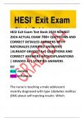 HESI Exit Exam Test Bank 2024 NEWEST 2024 ACTUAL EXAM 700&plus; QUESTIONS AND CORRECT DETAILED ANSWERS WITH RATIONALES &lpar;VERIFIED ANSWERS&rpar; &vert;ALREADY GRADED A&plus;&vert; QUESTIONS AND CORRECT ANSWERS WITH EXPLANATIONS &vert; GRADED A&plus;&vert; VERIFIED ANSWERS