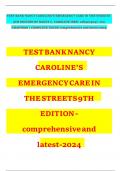 TEST BANK NANCY CAROLINE&rsquo;S EMERGENCY CARE IN THE STREETS 9THEDITIONcomprehensive and latest-2024