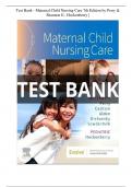 Test Bank - Maternal Child Nursing Care 7th Edition by Perry & Shannon E&period;&comma; Hockenberry &vert; NEWEST VERSION 2024