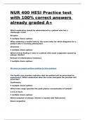 NUR 400 Final Exam questions and answers 2024