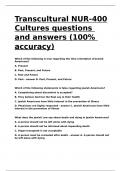 Transcultural NUR-400 Cultures questions and answers &lpar;100- accuracy&rpar;&period;