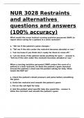 NUR 3028 Restraints and alternatives questions and answers &lpar;100- accuracy&rpar;&period;