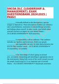 SNCOA DLC &lbrace;LEADERSHIP & MANAGEMENT&rcub; EXAM QUESTIONSBANK 20242025 &vert;PASS&excl;&excl;