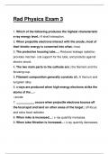 Rad Physics Exam 3 Questions and Answers 2024