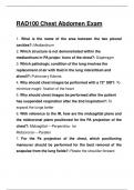 RAD100 Chest Abdomen Review Questions and Answers 2024