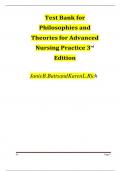 Test Bank For Philosophies and Theories for Advanced Nursing Practice 3rd Edition By Janie B&period; Butts&vert; 9781284112245&vert; All Chapters included&vert; LATEST  A&plus; 2024&sol;25