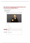  ASL 102 Unit 6 Comprehension Quiz&vert; Questions and Answers&vert;Latest Update&vert;Graded A&plus;