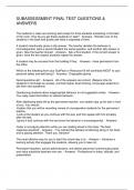 SUBASSESSMENT FINAL TEST QUESTIONS & ANSWERS