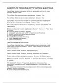 SUBSTITUTE TEACHING CERTIFICATION QUESTIONS
