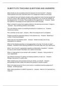 SUBSTITUTE TEACHING QUESTIONS AND ANSWERS