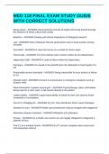 MED 118 FINAL EXAM STUDY GUIDE WITH CORRECT SOLUTIONS