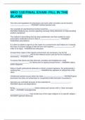 MED 118 FINAL EXAM- FILL IN THE BLANK