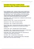 Canadian Nursing Leaders Exam Questions With Complete Solutions 2024&period;