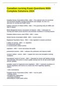 Canadian nursing Exam Questions With Complete Solutions 2024&period;