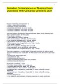 Canadian Fundamentals of Nursing Exam Questions With Complete Solutions 2024&period;
