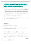 BANA 2372 Business Analysis&sol;Statistics - Exam 2 Practice Questions with Correct Answers