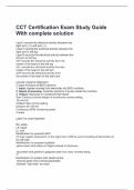 CCT Certification Exam Study Guide With complete solution