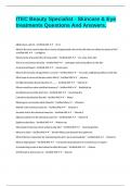 ITEC Beauty Specialist - Skincare & Eye treatments Questions And Answers&period;
