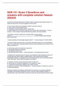 NUR 131&colon; Exam 3 Questions and answers with complete solution Newest 2024&sol;25