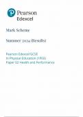 2024 PEARSON EDEXCEL GCSE PHYSICAL EDUCATION MARK SCHEME  PAPER 2 &lpar;1PEO&colon;Health and performance&rpar;