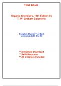Test Bank for Organic Chemistry&comma; 13th Edition by Solomons &lpar;All Chapters included&rpar;